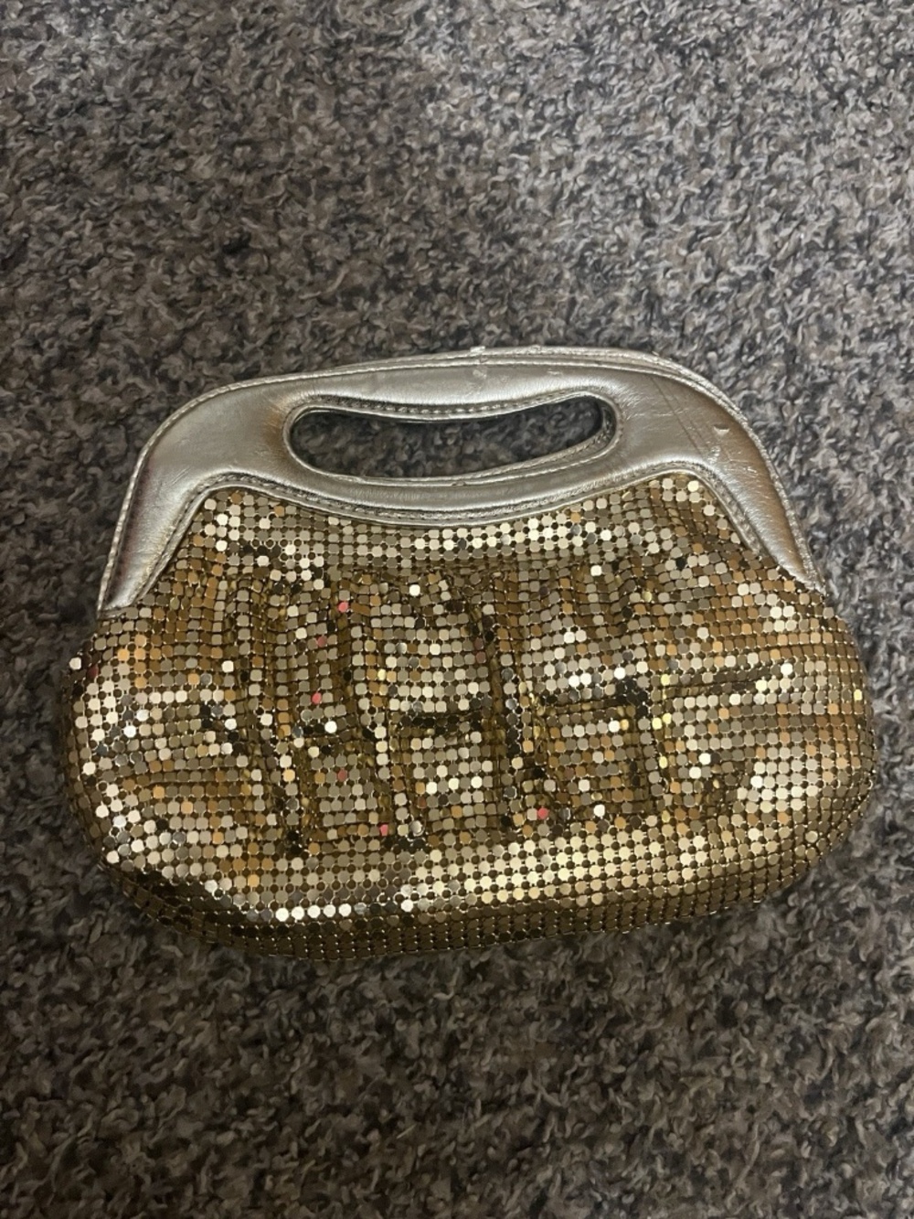 Gold sparkle clutch